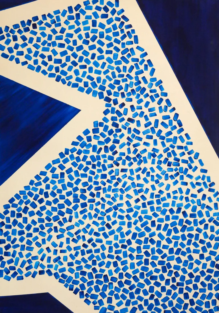 chute bleue sami chalal art peinture